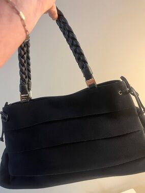 Salvatore Ferragamo canvas pleated bag shw
